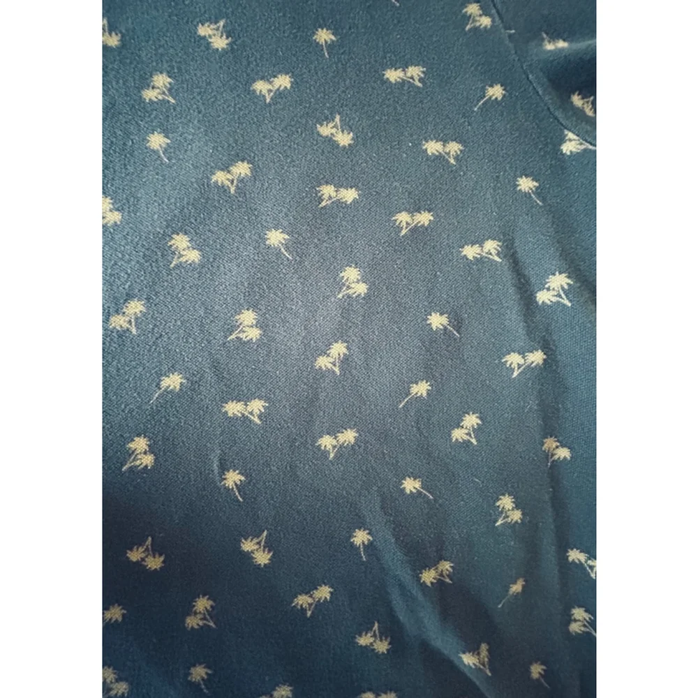 Banana Republic Polo Shirt men’s XL Blue tropical Palm Tree summer resort wear